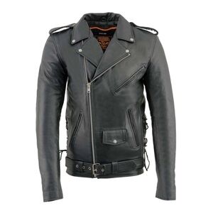 NWOT MILWAUKEE LEATHER BLACK LEATHER CLASSIC BRANDO MOTORCYCLE JACKET